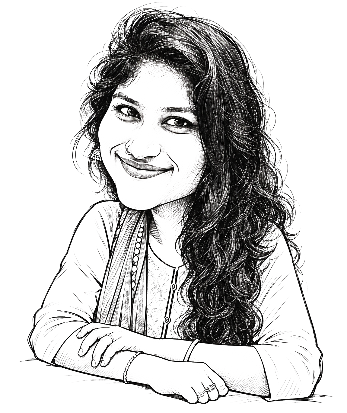 Illustrated portrait of Aishwarya, Publishing Expert